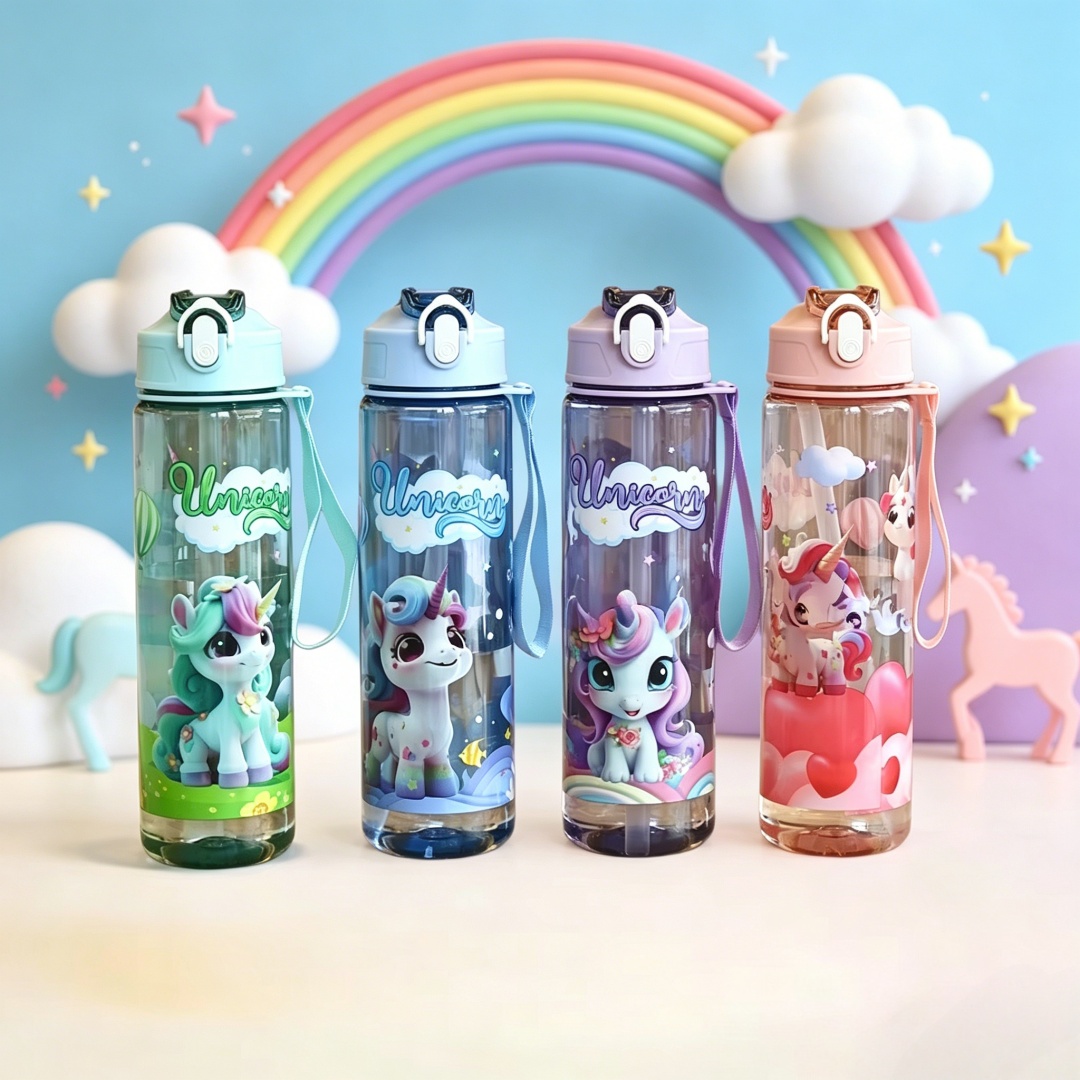 Aquatic Gym - Bouteille d'eau transparente licorne de dessin